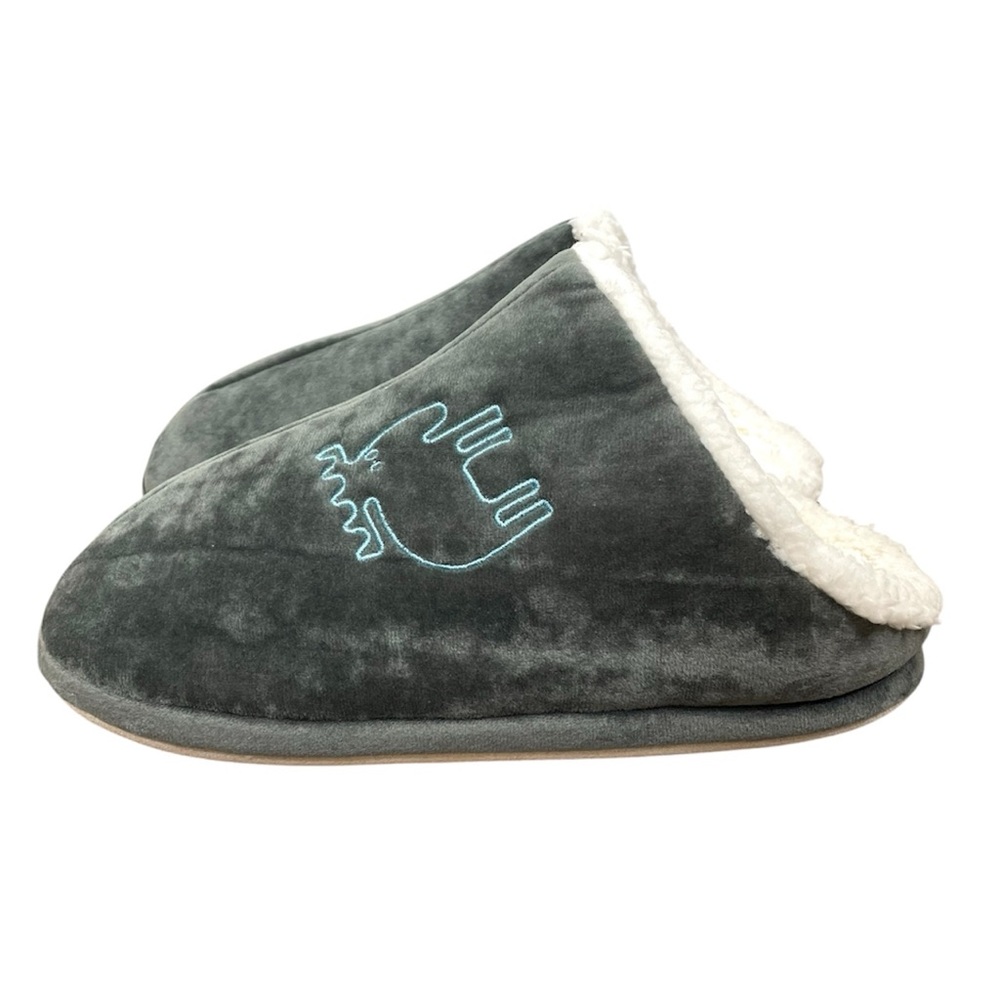 MOZ Sweden Non-Slip Room Shoes with Blue Elk Embroidery Size Large